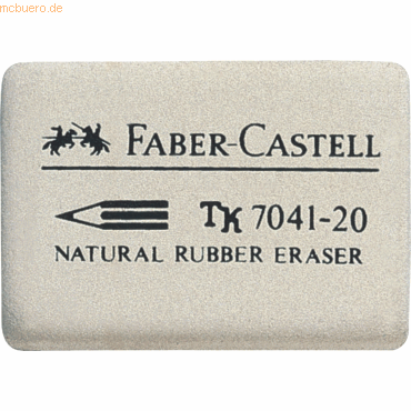 Faber Castell Radiergummi Kautschuk 40x27x13mm weiß für Blei- + Farbst