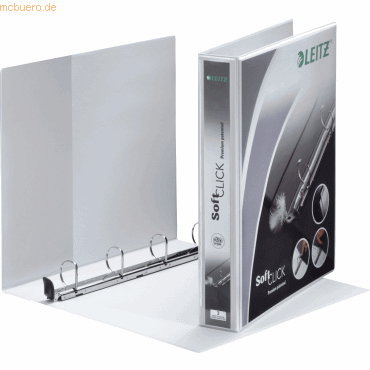 6 x Leitz Ringbuch Soft Click A4 4 Ringe 30mm weiß 2 Außentaschen