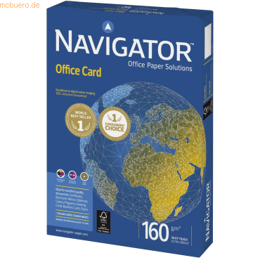 NoName Navigator Office Card A4 160g/qm weiß VE=250 Blatt