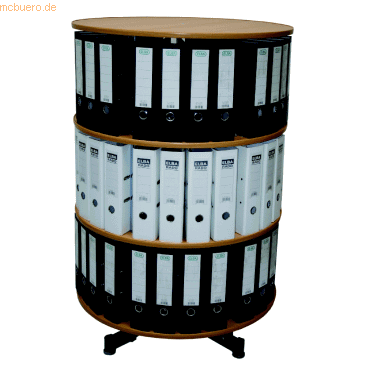 Reef Ordnerdrehsule H123 cm 3 Etagen fr 72 Ordner buche