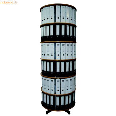 Reef Ordnerdrehsule H228 cm 6 Etagen fr 144 Ordner buche