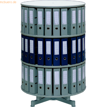 Reef Ordnerdrehsule H123 cm 3 Etagen fr 72 Ordner grau