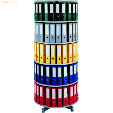 Reef Ordnerdrehsule H193 cm 5 Etagen fr 120 Ordner grau
