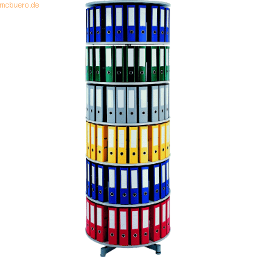 Reef Ordnerdrehsule H228 cm 6 Etagen fr 144 Ordner grau