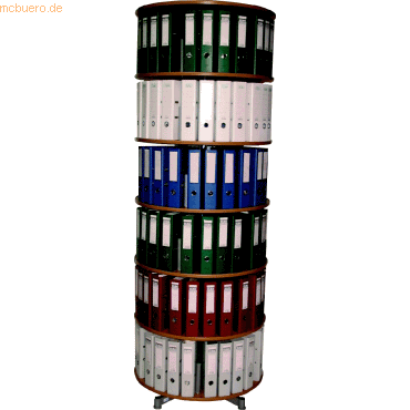 Reef Ordnerdrehsule H228 cm 6 Etagen fr 144 Ordner buche
