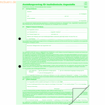 RNK Vordruck Anstellungsvertrag kfm. 5 VE=10 Stck