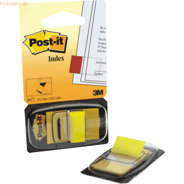 Post-it Index Index Standard 25,4x43,2mm gelb VE=50 Streifen