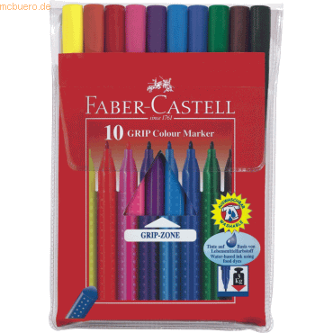Faber Castell Fasermaler Grip Colour VE=10 Farben
