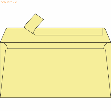 Clairefontaine Briefumschlag DINlang 120g/qm kanariengelb VE=20 Stück