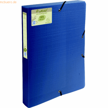 8 x Exacompta Archivbox forever Recycled PP Rückenbreite 40mm blau