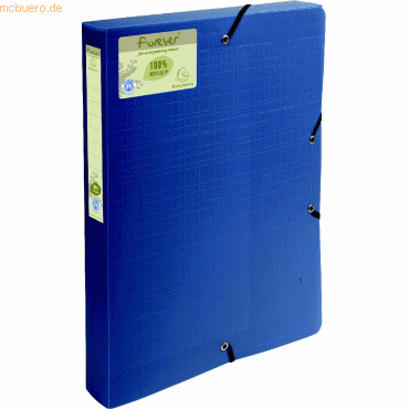 8 x Exacompta Archivbox forever Recycled PP Rckenbreite 40mm blau