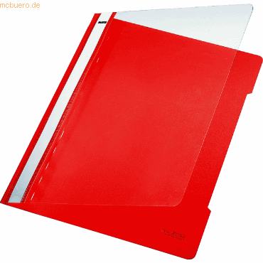 Leitz Sichthefter A4 PVC langes Beschriftungsfenster rot