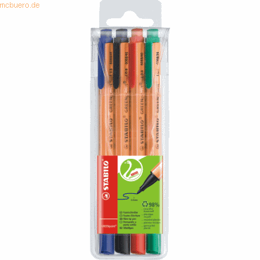 5 x Stabilo Faserschreiber GREENPoint sortiert VE=4 Stck