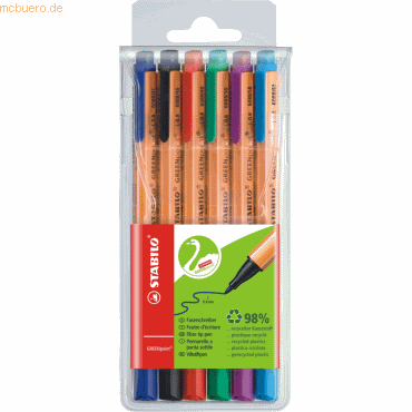 5 x Stabilo Faserschreiber GREENPoint sortiert VE=6 Stck