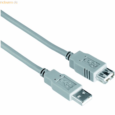 Hama USB-Verlngerungskabel A-Stecker A-Kupplung 1,8m grau