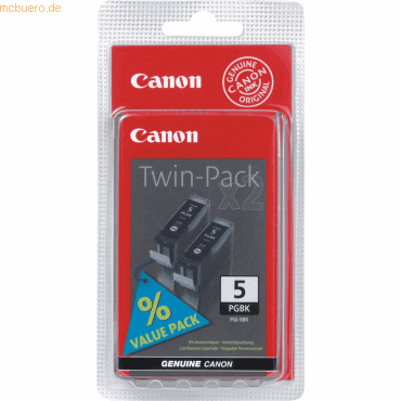 Canon Tintenpatronen Canon PGI5BK Twin-Pack schwarz VE=2 Stück