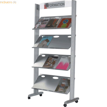Paperflow Prospektstnder Silver Line HxBxT 168x82,5x38,5cm