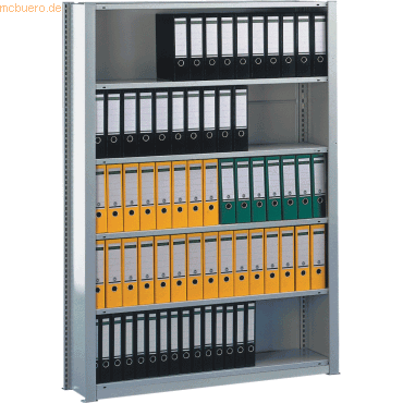 Meta Ordnergrundregal Compact HxBxT 185x100x30cm mit Rckwand lichtgra