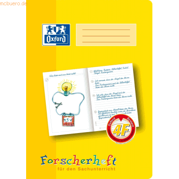 10 x Oxford Forscherheft A4 Lineatur 4F