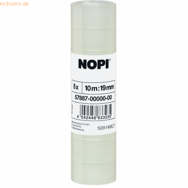 Nopi Klebefilm 10mx19mm transparent VE=8 Stck