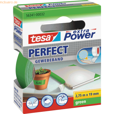 Tesa Gewebeband extra power 2,75mx19mm grün