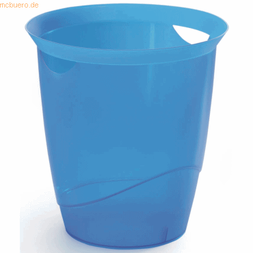 Durable Papierkorb 16l blau-transluzent
