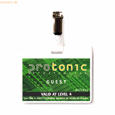 8 x 3L Namensschild 95x75mm quer mit Clip 10 Stck