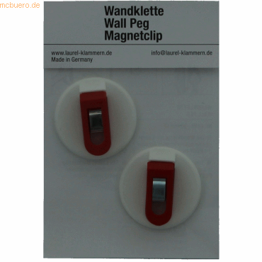 Laurel Halteclip selbstklebend 30mm VE=2 Stck rot
