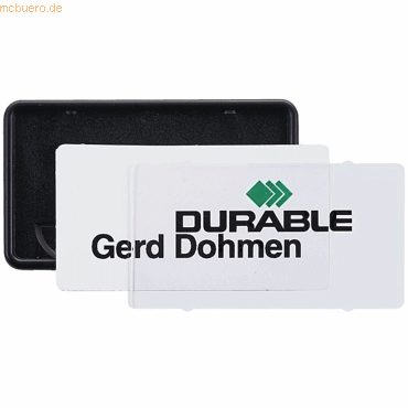 Durable Namensschild 40x75mm mit Kombiklemme VE=25 Stck schwarz