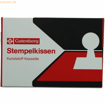 Gutenberg Stempelkissen Kunststoff 11x7 cm Farbe ohne l schwarz