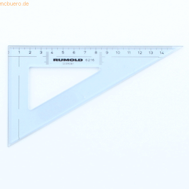 Rumold Zeichendreieck 60 Grad 16 cm Kunststoff transparent/getnt