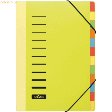 Pagna Ordnungsmappe Deskorganizer Lucy Basic 12 Fcher PP gelb