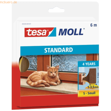 10 x Tesa I-Profil Gummidichtung tesamoll 6mx9mmx4mm braun