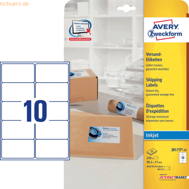 Avery Zweckform Adressetiketten 99,1x57,0mm VE=250 Stck