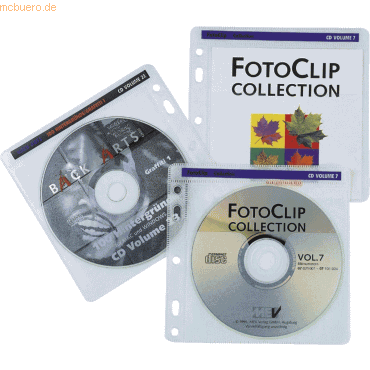 Hama CD/DVD-Hllen PP mit Vlieseinlage zum Abheften transparent VE=40