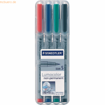 Staedtler Folienschreiber Lumocolor nonpermanent S 4er Etui sortiert