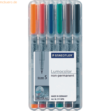 Staedtler Folienschreiber Lumocolor 6er Etui nonpermanent superfein