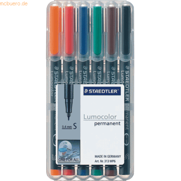 Staedtler Folienschreiber Lumocolor 6er Etui permanent superfein
