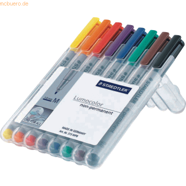 Staedtler Folienschreiber Lumocolor 8er Etui nonpermanent mittel