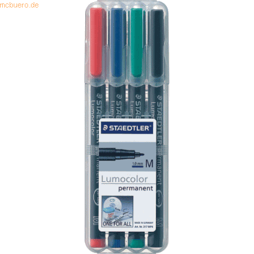 Staedtler Folienschreiber Lumocolor permanent M 4er Etui sortiert