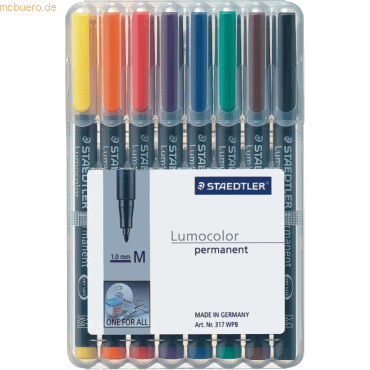 Staedtler Folienschreiber Lumocolor 8er Etui permanent mittel