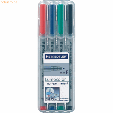 Staedtler Folienschreiber Lumocolor nonpermanent F 4er Etui sortiert