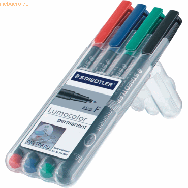 Staedtler Folienschreiber Lumocolor permanent F 4er Etui sortiert