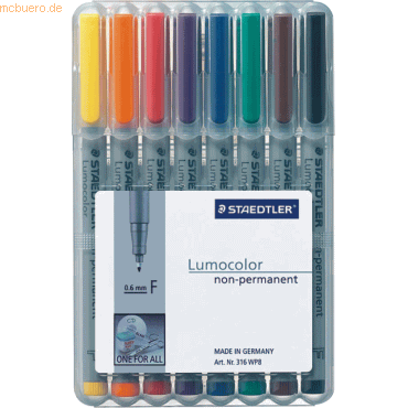 Staedtler Folienschreiber Lumocolor 8er Etui nonpermanent fein