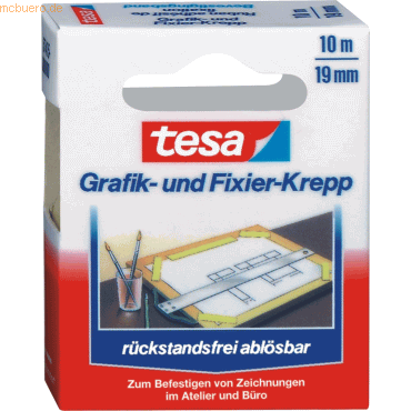Tesa Fixier- und Abdeckband 19mm x 10m gelb