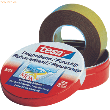 12 x Tesa Doppelklebeband in Dose 15mm x 10m