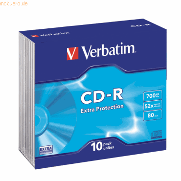 Verbatim CD-Rohlinge 700MB/80min im Slim Case VE=10 Stück