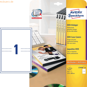 Avery Zweckform DVD-Einleger VE=25 Stck