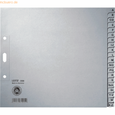 Leitz Register A4 A-Z 100g/qm grau
