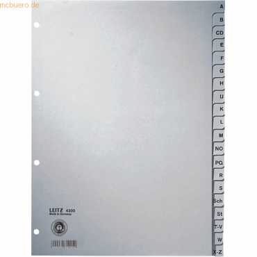 Leitz Register A4 A-Z 100g/qm grau